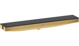 Шланговое подключение HANSGROHE Porter 500 Rainfinity с держателем для душа (слева) и полкой Polished Gold Optic 26843990 золото - 26843990