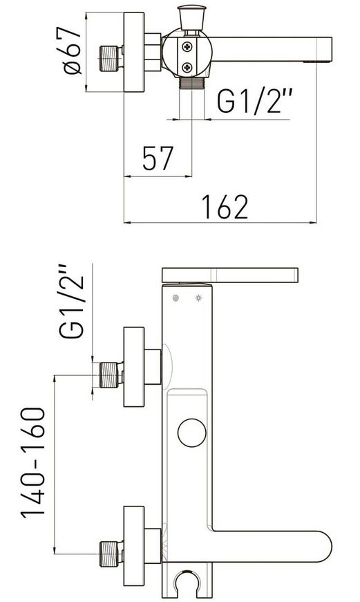 Змішувач для ванни VOLLE MORA cromo+oro 35 мм 1537.030122 хром/золото - 1537.030122