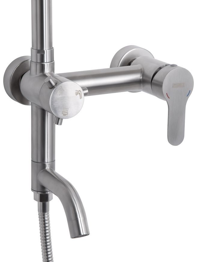 Душевая система универсальная Brinex Pure 1030 на 3 потребителя с изливом Nickel BRIPUR1030NKL - BRIPUR1030NKL