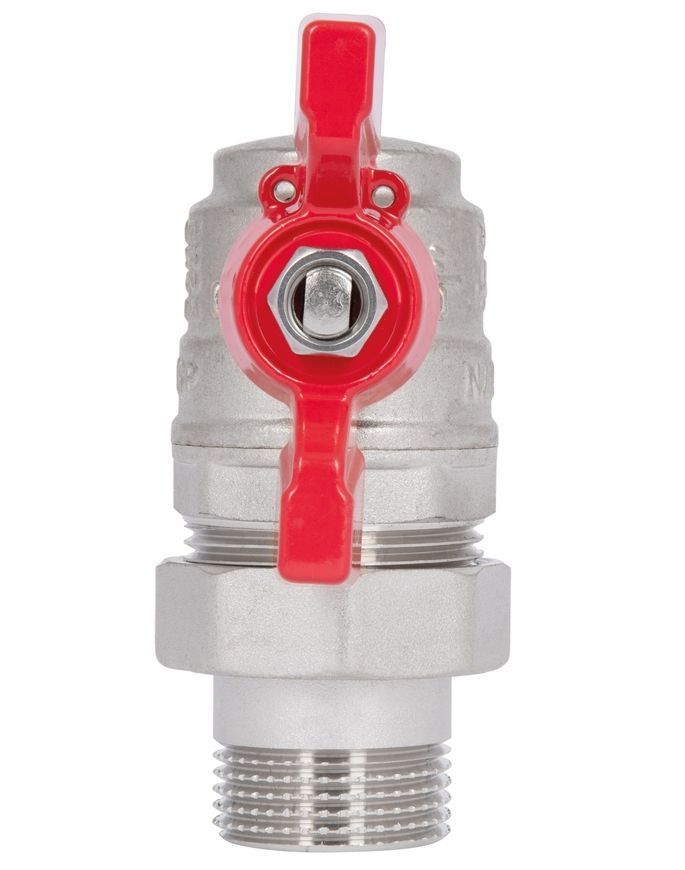 Кран шаровой с американкой латунный Thermo Alliance Forte 1" ВН угловой SF221W25 - SF221W25