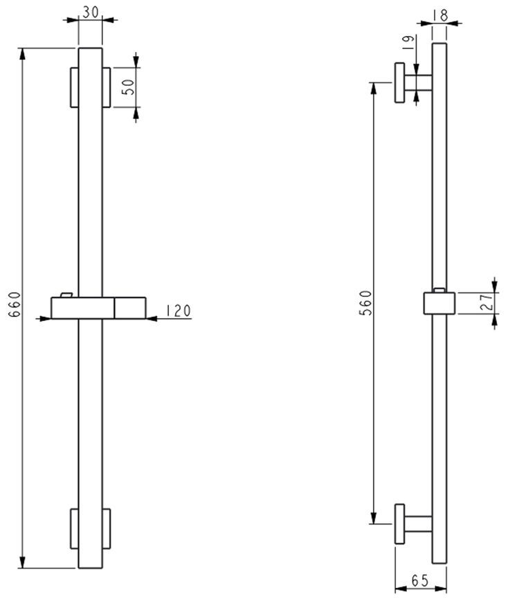 Душова стійка Lidz Niagara 321 Nickel з тримачем, прямокутна LDNIA321NKS46113 - LDNIA321NKS46113