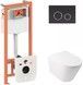 Набір QTAP інсталяція 3 в 1 Nest QT0133M425 з панеллю змиву QT0111M11V1146MB + унітаз з сидінням Swan QT16335178W - QT16335178W0133M425M11V1146MB - 1