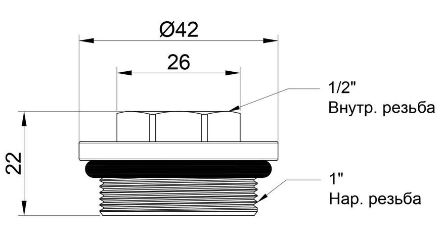 Футорка (перехідник) для колектора SD Plus 1"ЗРх1/2"ВР SD35415 - SD35415