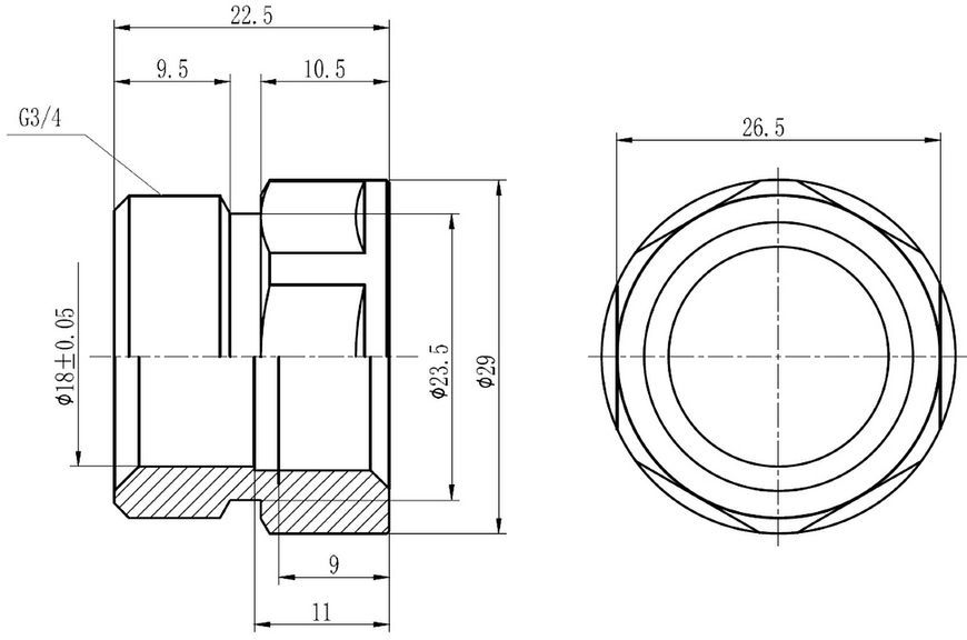 Муфта обтискна SD Forte 20х1/2" ВР перехідна пряма розбірна латунь SF171W2015