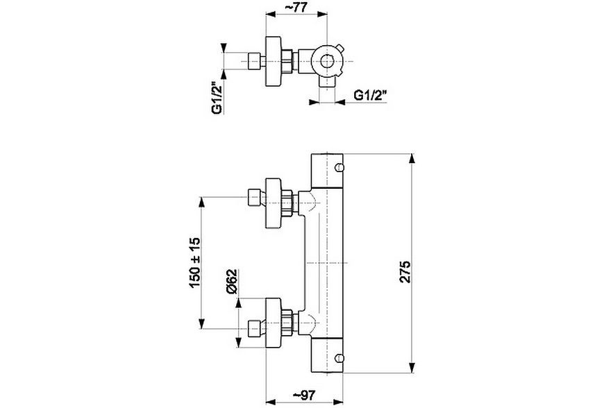 Змішувач для душу KFA ARMATURA MOZA 5736-010-00 термостатичний - 5736-010-00