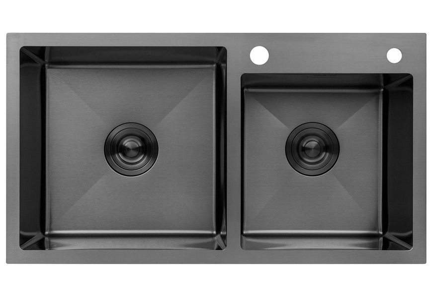 Кухонная мойка Kroner KRP Schwarze 7843ZHM PVD с смесителем и дозатором CVS30115 KRS7843ZHMPVDPVD03817BLKSP026 - KRS7843ZHMPVDPVD03817BLKSP026
