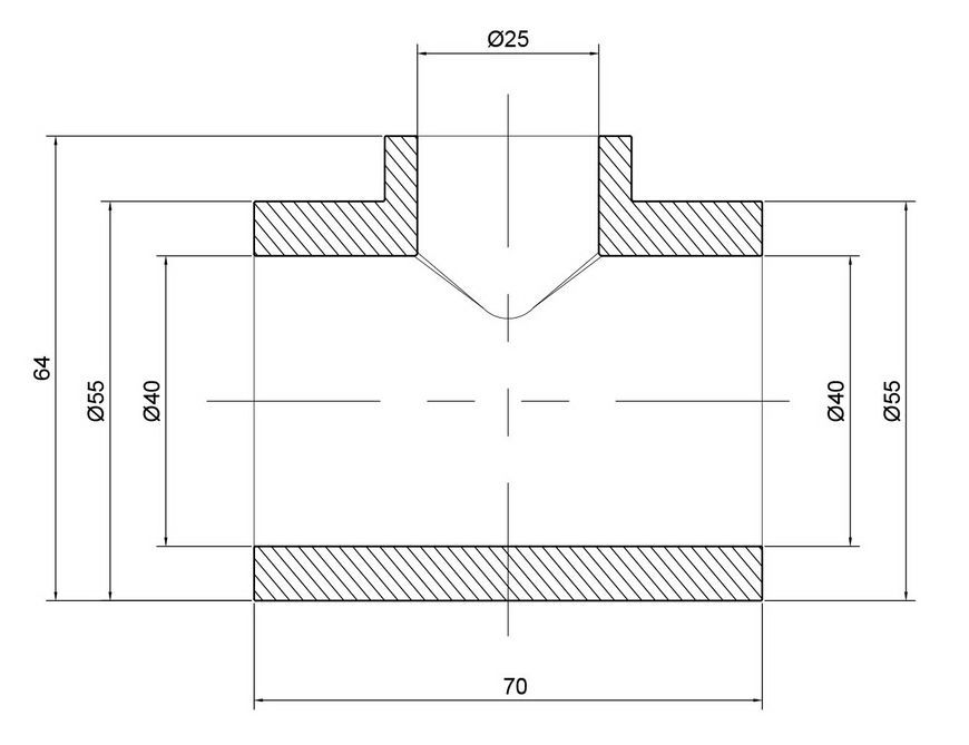 Тройник PPR THERMO ALLIANCE 40х25х40 - DSC105
