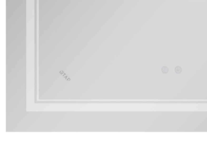 Дзеркало Qtap Cardinal CA1 800х500 прямокутне з LED-підсвічуванням Touch, з антизапотіванням, з димером, рег. темп. кольору (3000-6500K) QT0478C8050