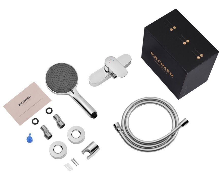 Смеситель для душа Kroner Element 211411-0101 с душевым гарнитуром, латунь, хром CV035965 - Element 211411-0101