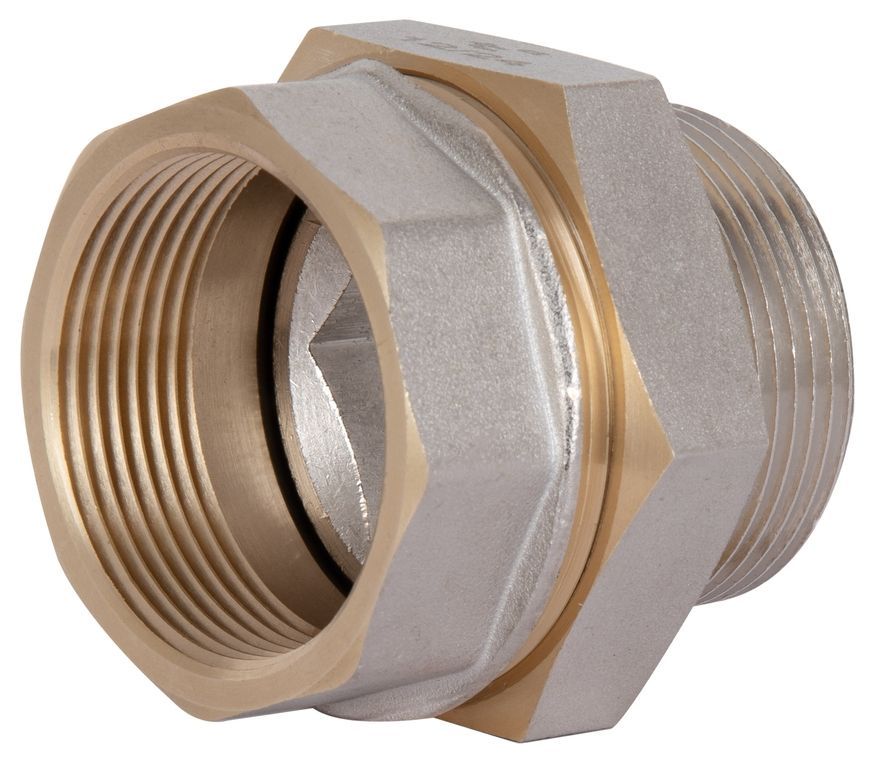 Сгон-американка Thermo Alliance Standart 1 1/2" ВН прямой латунь никель TAS190W40