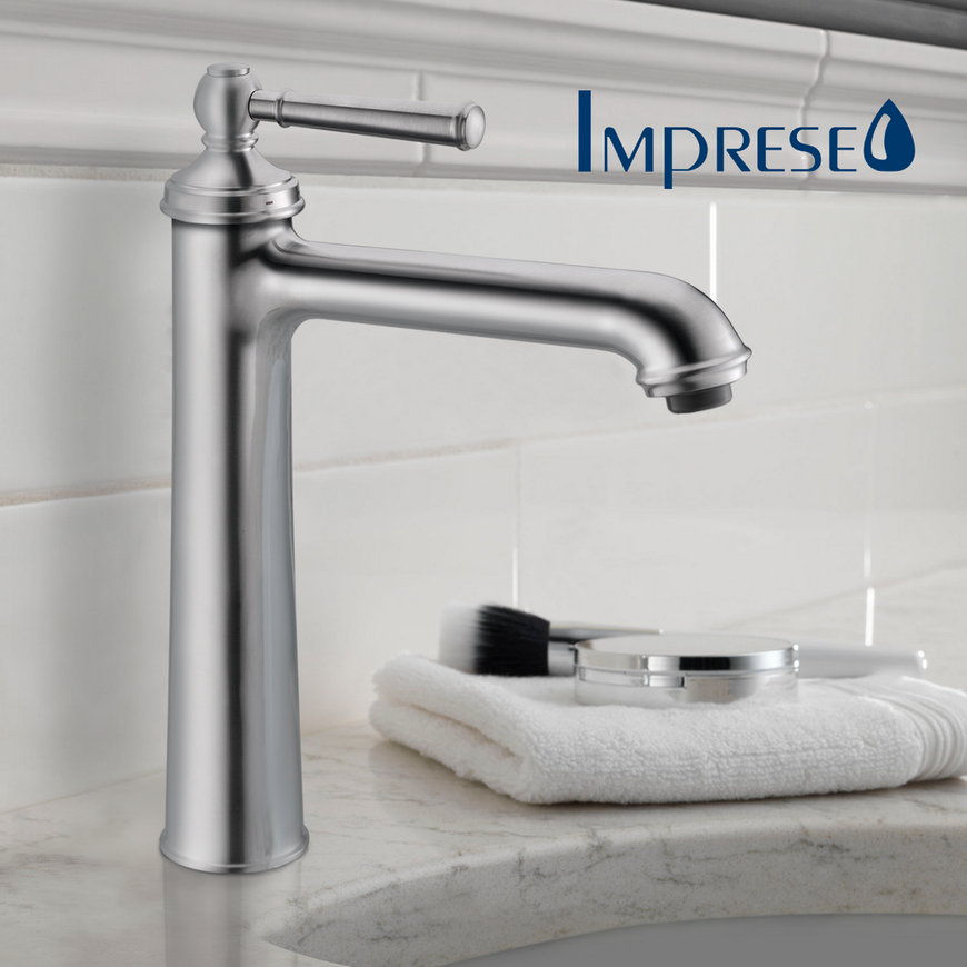 Змішувач для раковини Imprese Hydrant високий brush nickel 35 мм ZMK031806011 - ZMK031806011