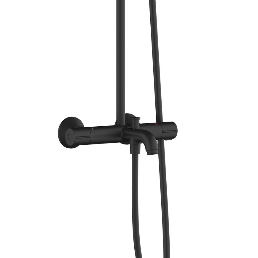 Душевая система HANSGROHE Vernis Blend 240 1jet с термостатом и изливом 26899670 черная матовая - 26899670