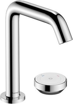 Смеситель для раковины на два отверстия HANSGROHE Tecturis S 150 CoolStart EcoSmart+ Chrome 73353000 хром с д/к - 73353000