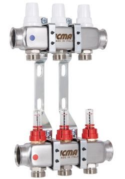 Колектор розподільчий Icma з витратомірами 3/4"х3 виходи №К073 87K073179PH32QU - 87K073179PH32QU