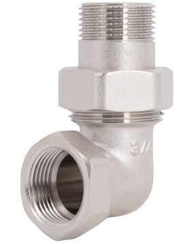 Згін-американка Thermo Alliance Forte 3/4" ВЗ нікельований, кутовий, під плоску прокладку, латунь TAFG191W20