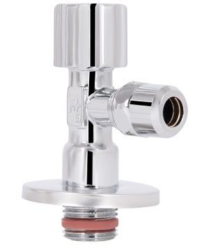 Кран приладовий вентильний кутовий Thermo Alliance Forte 1/2"Зх3/8"З з перехідником M10, латунь TAF341W159