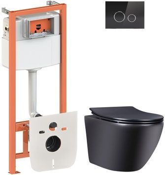 Набір QTAP інсталяція 4 в 1 з панеллю змиву Nest (QT0133M425 + QT0111V1107GB) + унітаз з сидінням Robin QT1333046ENRMB - QT1333046ENRMB0133M425V1163GB