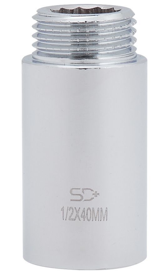Удлинитель латунный хромированный SD Plus 1/2"НРх1/2"ВР длина 40 мм SD1301540