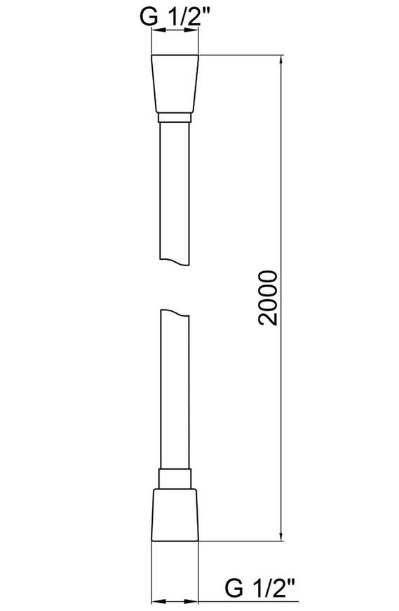 Шланг для душу QTAP Hadice 2,0 м чорний матовий QT054BL43075 - QT054BL43075