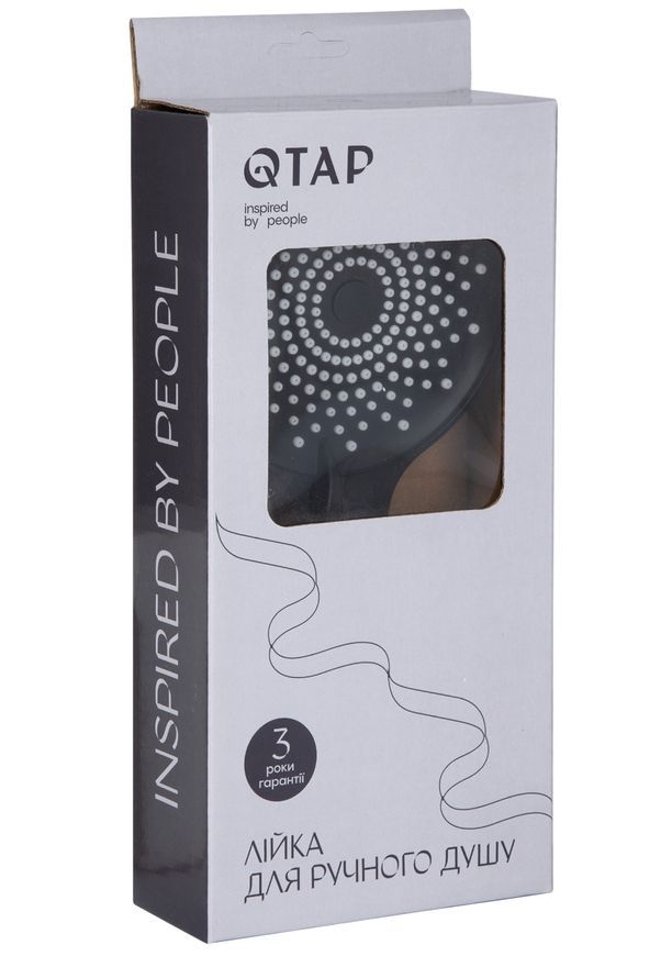 Лійка для ручного душу Qtap Rucni 120 мм кругла Black Matt QTRUC125BLM45776 - QTRUC125BLM45776