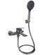 Смеситель для ванны Qtap Vlasta New с душевым гарнитуром Gunmetal Black PVD QTVLA259GMB45643 - QTVLA259GMB45643 - 1