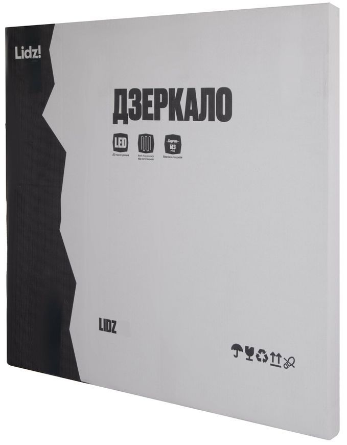 Дзеркало Lidz Kubis KU1 700х600 мм з LED-підсвічуванням Touch, з антизапотіванням, з димером, рег. яскравості LDKU60070049285