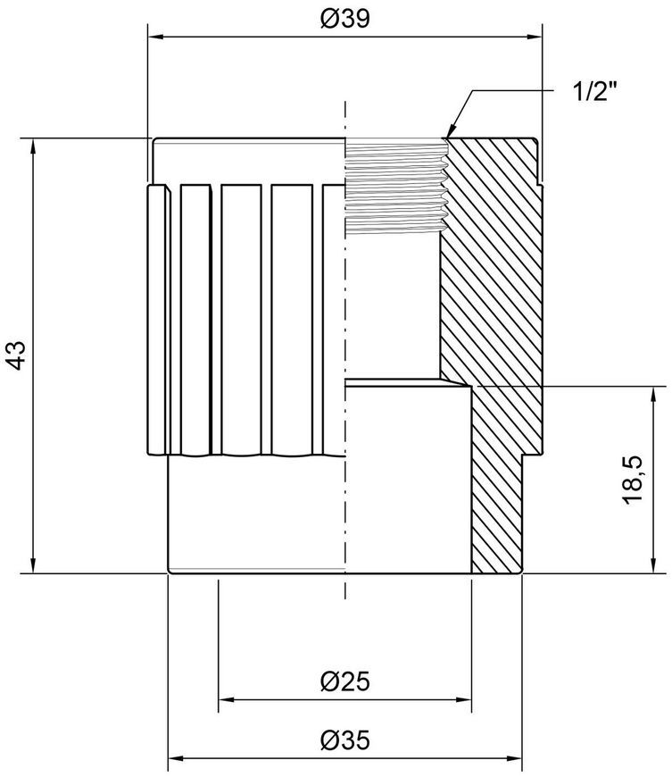 Муфта PPR ALFA PLAST 25х1/2" ВР - APFTCX2512X