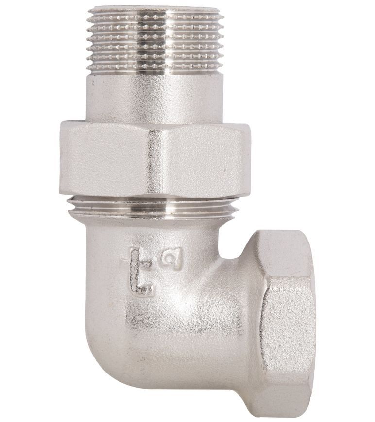 Згін-американка Thermo Alliance Forte 3/4" ВЗ нікельований, кутовий, під плоску прокладку, латунь TAFG191W20
