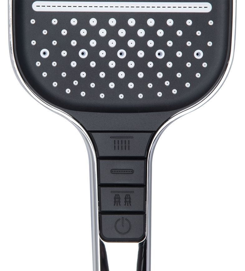 Лійка для ручного душу Qtap Rucni 130x130 мм Chrome/Black QTRUC125CRM45956 - QTRUC125CRM45956