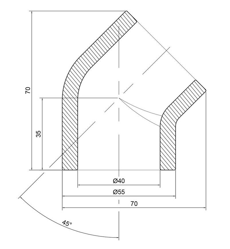 Уголок PPR THERMO ALLIANCE 40, 45&deg; - DSE104