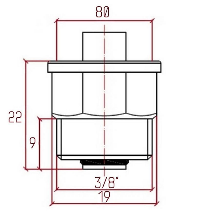 Клапан для повітровідвідника ICMA 3/8" №710 - 82710AC05