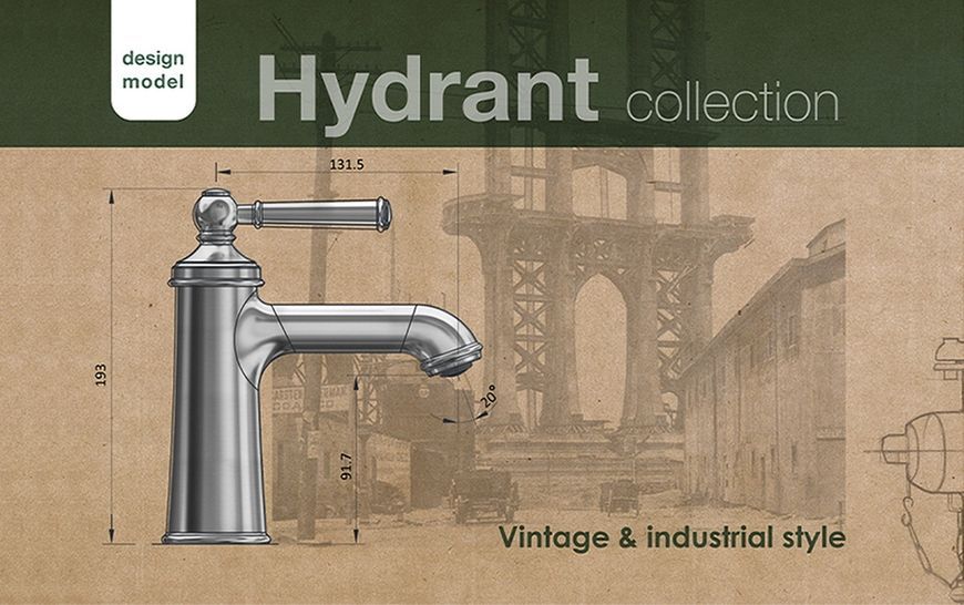 Змішувач для раковини Imprese Hydrant brush nickel 35 мм ZMK031806010 - ZMK031806010