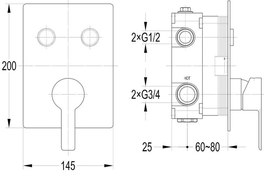 Душевая система скрытого монтажа Imprese Smart Click ZMK1024010302 хром - ZMK1024010302