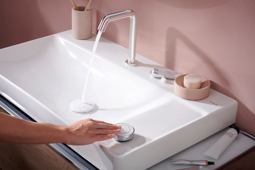 Змішувач для раковини на два отвори HANSGROHE Tecturis S 150 CoolStart EcoSmart+ Chrome 73353000 хром з д/к - 73353000