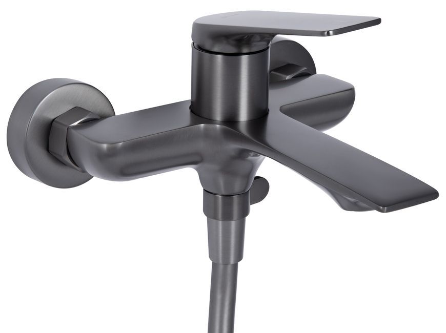Смеситель для ванны Qtap Vlasta New с душевым гарнитуром Gunmetal Black PVD QTVLA259GMB45643 - QTVLA259GMB45643