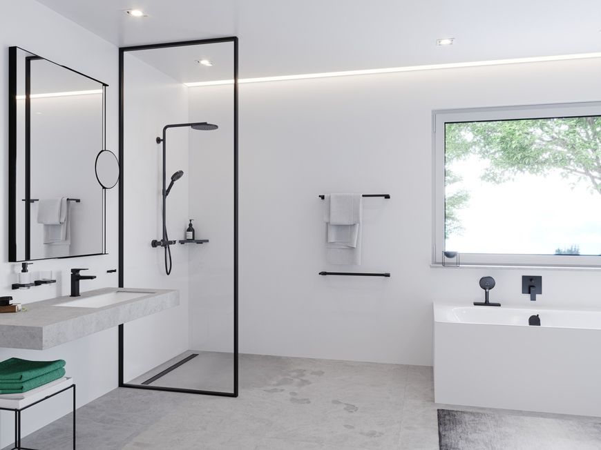 Зеркало для бритья (косметическое) HANSGROHE AddStoris 41791670 черный матовый - 41791670