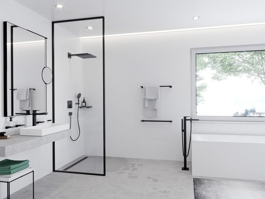 Зеркало для бритья (косметическое) HANSGROHE AddStoris 41791670 черный матовый - 41791670