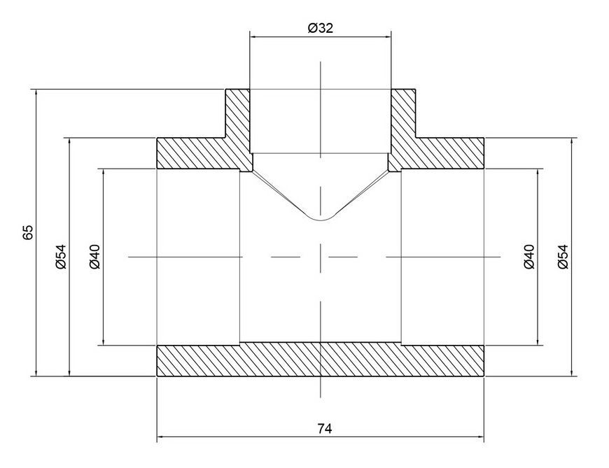 Трійник PPR THERMO ALLIANCE 40х32х40 - DSC106