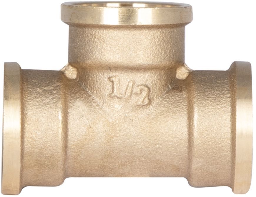 Тройник латунный SD Plus 1/2"ВРх1/2"ВРх1/2"ВР равнопроходной SD41115
