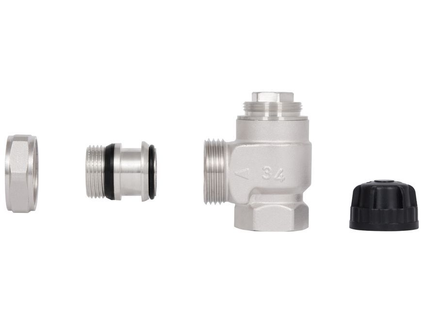 Клапан кутовий на зворотну лінію Thermo Alliance Forte 3/4" ВЗ з підвищеною прохідністю (Kvs 3,8 м.куб./год.) TAF0021W25