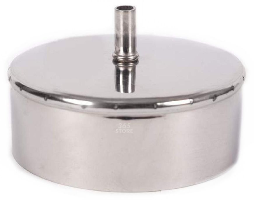 Тройник дымоходный с ревизией, лейкой и заглушкой ВЕНТ УСТРИЙ из нержавеющей стали &Oslash;230, 87&deg;, 1,0 мм - VU-Tr+R-N-D230-87-1,0