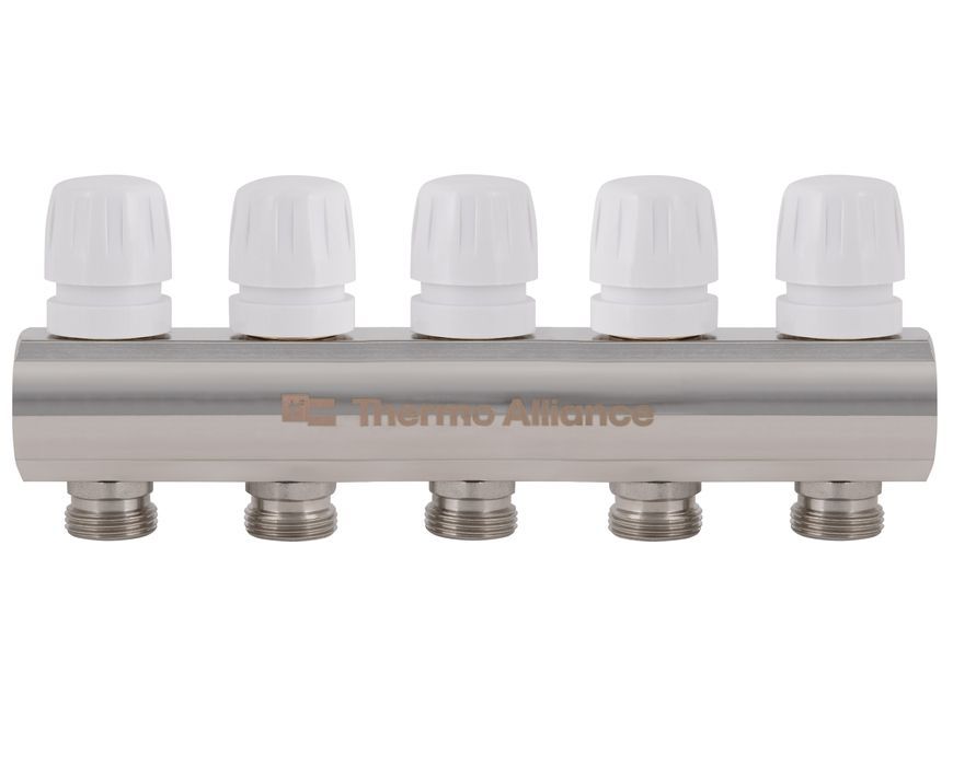 Колектор з витратомірами Thermo Alliance Standart 1" 5 виходів 3/4" SD235W5 латунь - SD235W5