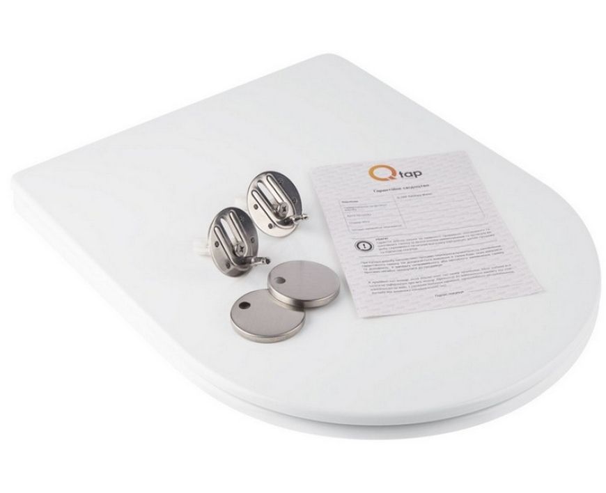 Сидіння для унітаза Qtap (Swan, Jay) з мікроліфтом, Slim Duroplast, Quick Release QT1699SC5176W - QT99SC5176W