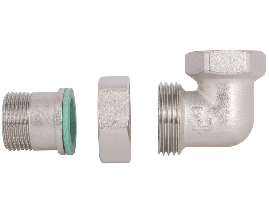 Згін-американка Thermo Alliance Forte 3/4" ВЗ нікельований, кутовий, під плоску прокладку, латунь TAFG191W20