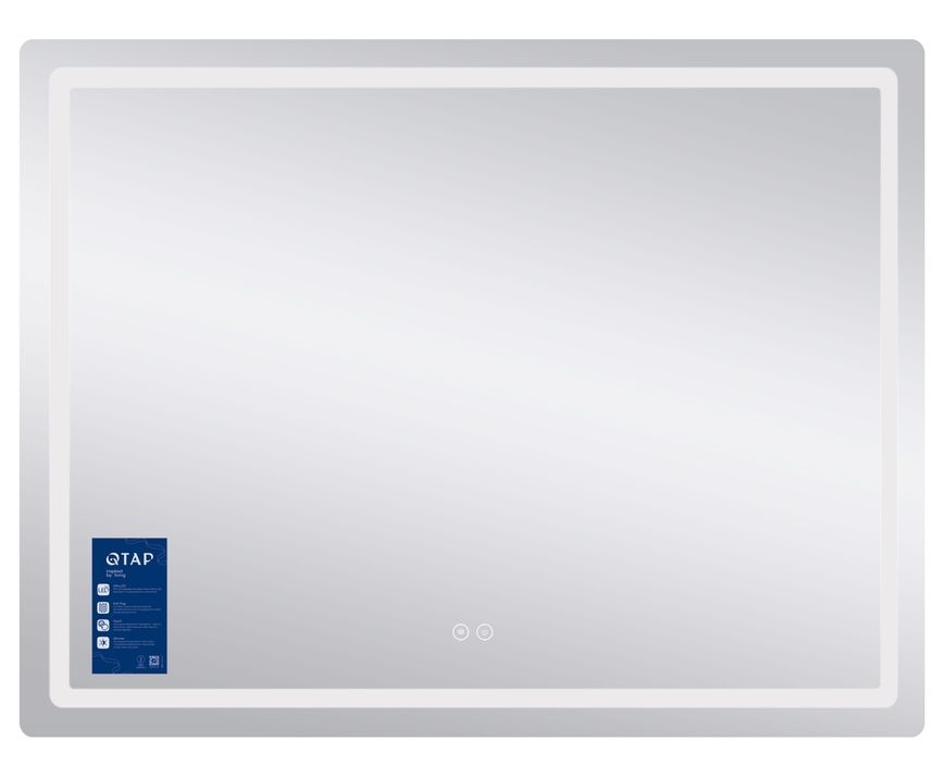 Зеркало настенное прямоугольное Qtap Mideya MI2 1200&times;800 с LED-подсветкой Touch, антизапотеванием, диммером, рег. яркости QT2078F12080