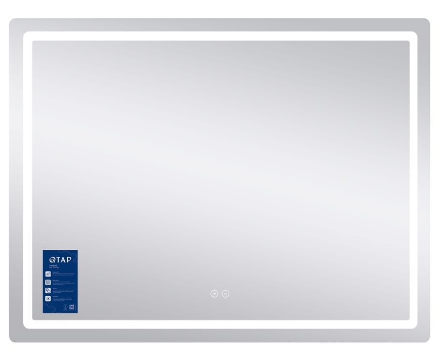 Зеркало настенное прямоугольное Qtap Mideya MI2 1200&times;800 с LED-подсветкой Touch, антизапотеванием, диммером, рег. яркости QT2078F12080