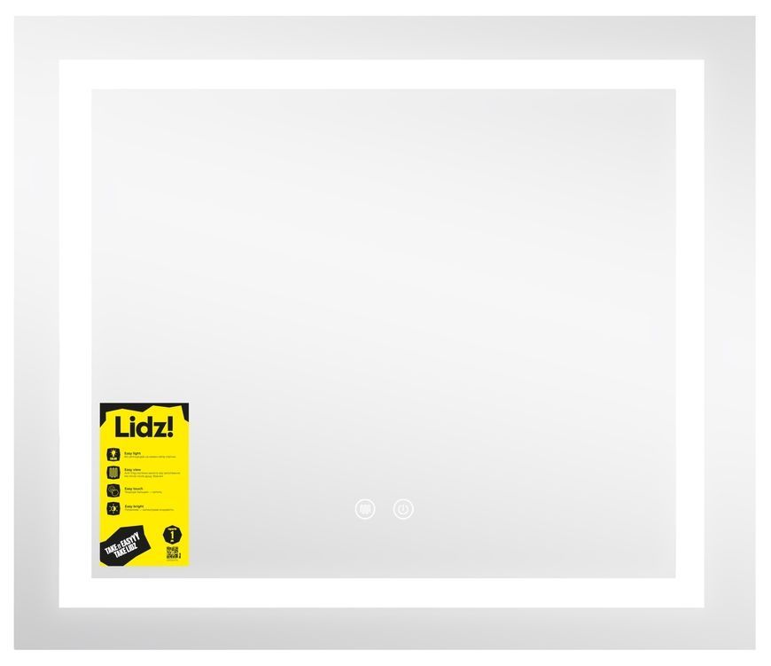 Дзеркало Lidz Kubis KU1 700х600 мм з LED-підсвічуванням Touch, з антизапотіванням, з димером, рег. яскравості LDKU60070049285