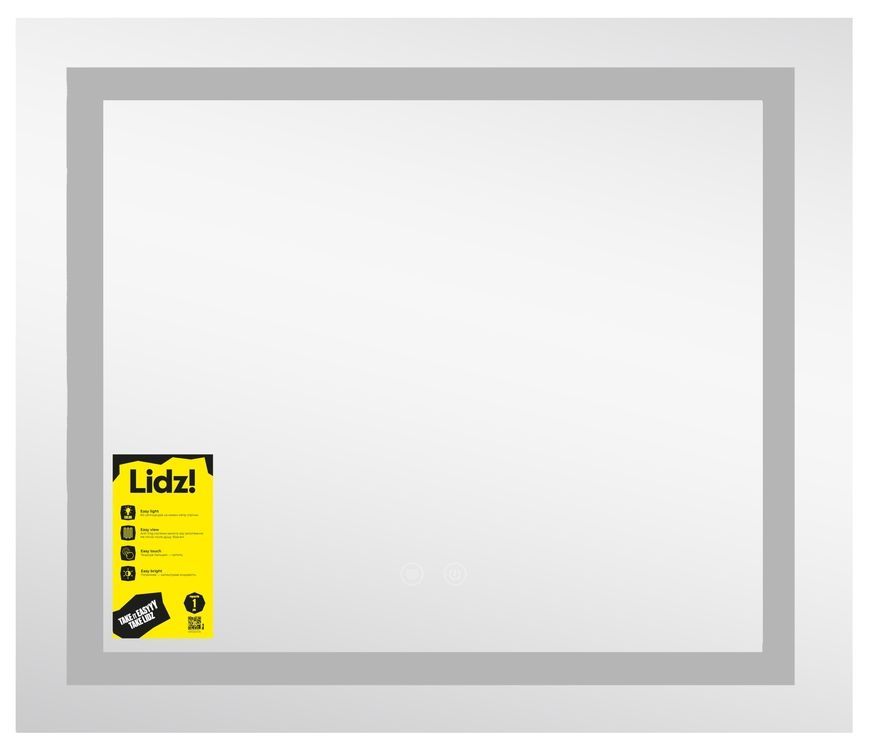 Дзеркало Lidz Kubis KU1 700х600 мм з LED-підсвічуванням Touch, з антизапотіванням, з димером, рег. яскравості LDKU60070049285