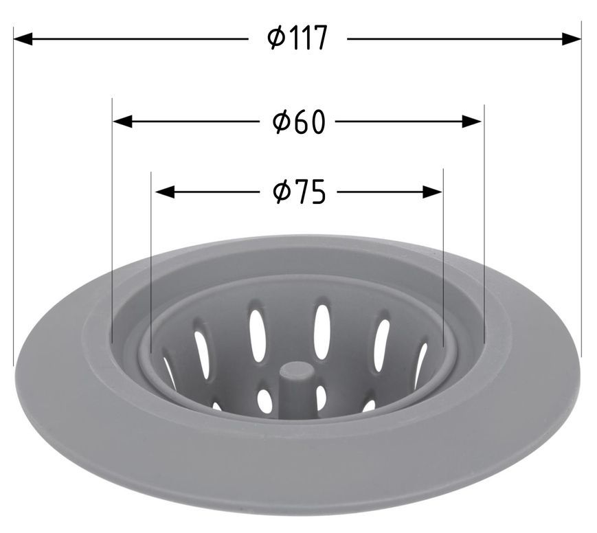Сетка для сифона Lidz Acsis LA26 Gray 117х117х37 мм силиконовая LDACSLA26GRA49774