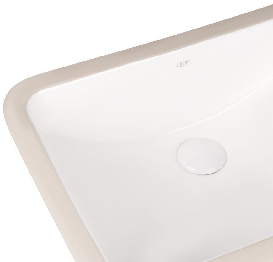 Раковина врізна Qtap Stork 535x370x195 White з донним клапаном QT15116032W - QT15116032W